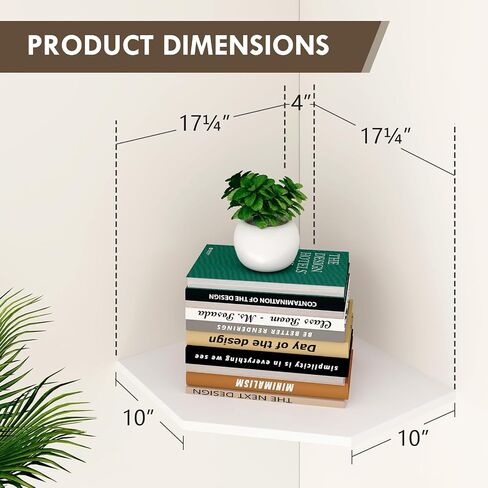 Large Floating Corner Wall Shelf with Cable Management, White MDF, Modern Home Decor, Book Display Storage in Saudi Arabia