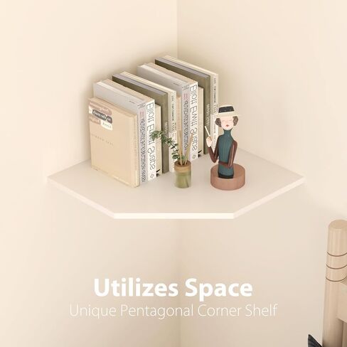 Large Floating Corner Wall Shelf with Cable Management, White MDF, Modern Home Decor, Book Display Storage in Saudi Arabia