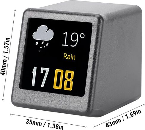 Asixxsix Mini Digital Clock, 1.54in IPS Screen with Intelligent Dynamic Weather Forecast, Temperature Humidity Display, GIF Photo Album, WiFi Control for Home Office Car Desk in Saudi Arabia