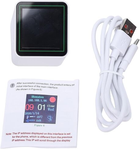 Fabater Smart Digital Clock, WiFi Connected Auto Sync Temperature Humidity Display Weather Clock, 1.54 Inch IPS Digital Photo Frame with DIY Function for Bedroom Living Room Office (Orange) in Kuwait