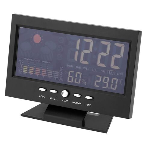 Chrees Weather Forecast Digital Temperature Clock Alarm Comfort Level for Bedroom Living Room 5" in Saudi Arabia
