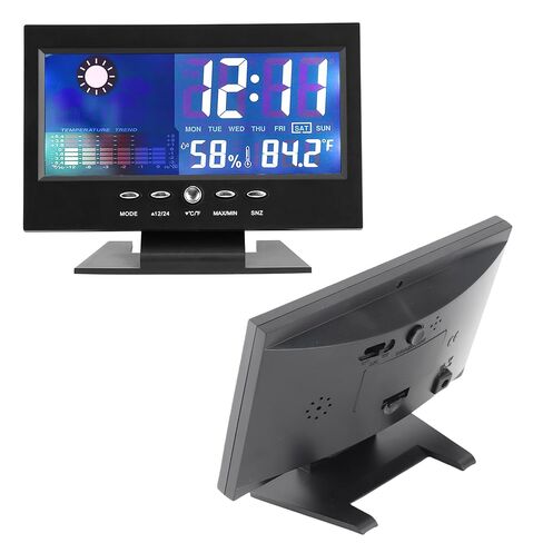 Chrees Weather Forecast Digital Temperature Clock Alarm Comfort Level for Bedroom Living Room 5" in Saudi Arabia