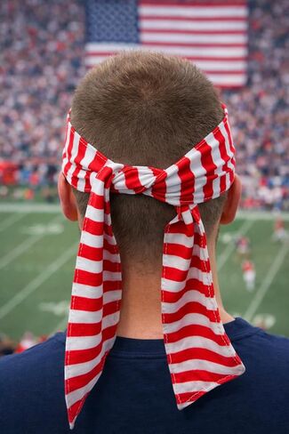 USA Bandana | USA Headband | US Headwear | 4th of July Bandana | Patriotic Headband | American Flag Bandanas | US Headscarf | American Head Scarf | Red, White, Blue | Adjustable Size | 40" in Kuwait
