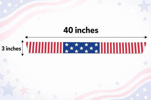 USA Bandana | USA Headband | US Headwear | 4th of July Bandana | Patriotic Headband | American Flag Bandanas | US Headscarf | American Head Scarf | Red, White, Blue | Adjustable Size | 40" in Kuwait