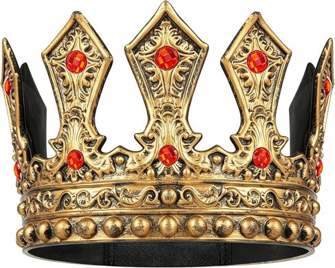 Royal King Crown for Men,Crown Tiara for Women,Medieval Cosplay Halloween Costume Accessories for Adults in Saudi Arabia