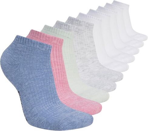 Skechers Women's 10-pack Half Terry Classic Low Cut Socks, Comfort-fit & Cushioned Footbed in Kuwait