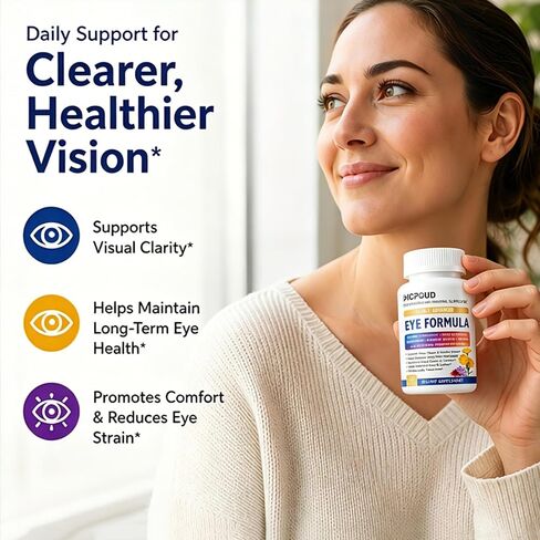 Neurobella Eye Formula, 16-in-1 Eye Vitamins and Mineral Supplement with Lutein 20mg, Zeaxanthin 4mg & Meso-Zeaxanthin 10mg, Astaxanthin, Omega 3, Bilberry & Saffron, Eye Health, 60 Capsules in Saudi Arabia