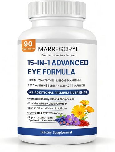Neurobella Eye Care Formula, 15-in-1 Advanced Eye Care Formula, Eye Nutrition Support Capsules. Contains Lutein, zeaxanthin,Saffron, Blueberry Extract and Multiple Vitamins. 90 Capsules. in Saudi Arabia