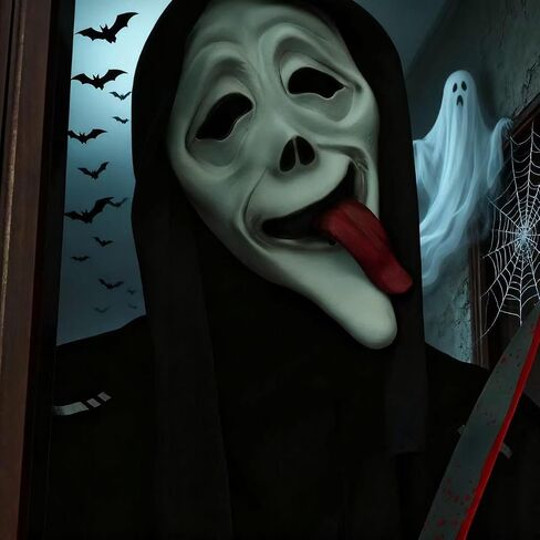 Scary Ghost Mask,skull horror movie full head mask, Halloween Face Mask,latex,high elasticity,Cosplay Party props. in Saudi Arabia