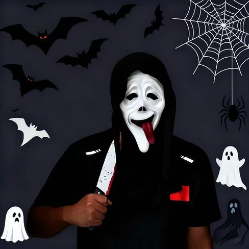 Scary Ghost Mask,skull horror movie full head mask, Halloween Face Mask,latex,high elasticity,Cosplay Party props. in Saudi Arabia