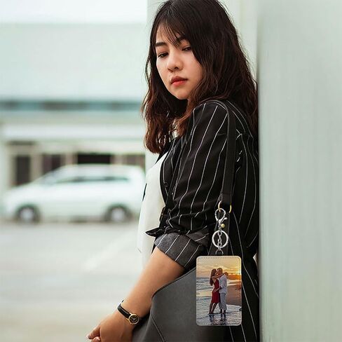 10 Pack Sublimation Card Holder Blanks Keychains, Heat Transfer Press Blank Luggage Tags, PU Leather Card Carrier Case with Customized Photo Personalized Gifts for Women (10) in Saudi Arabia