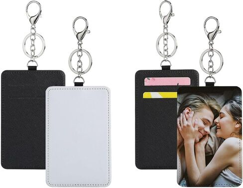10 Pack Sublimation Card Holder Blanks Keychains, Heat Transfer Press Blank Luggage Tags, PU Leather Card Carrier Case with Customized Photo Personalized Gifts for Women (10) in Saudi Arabia