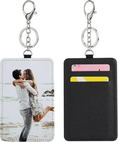 10 Pack Sublimation Card Holder Blanks Keychains, Heat Transfer Press Blank Luggage Tags, PU Leather Card Carrier Case with Customized Photo Personalized Gifts for Women (10) in Saudi Arabia