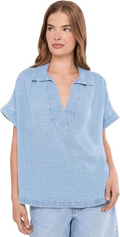 Faherty Women's Dune Cotton Gauze Zoe Top in Kuwait
