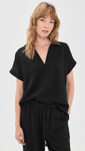 Faherty Women's Dune Cotton Gauze Zoe Top in Kuwait