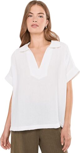 Faherty Women's Dune Cotton Gauze Zoe Top in Kuwait
