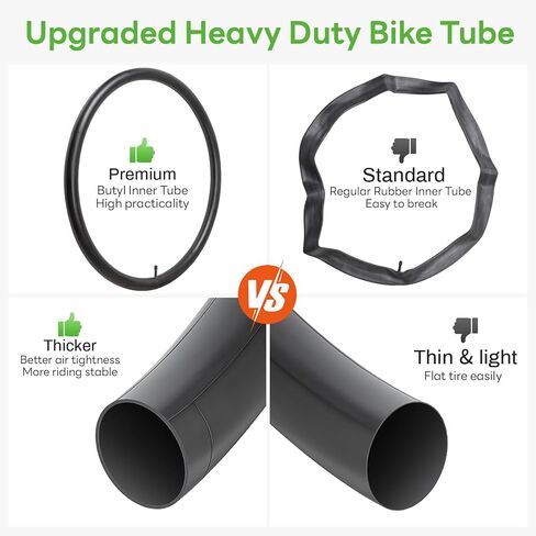 26" Heavy Duty Bike Tube 26x1.75/2.25 AV32mm Bicycle Tube 26 Bike Inner Tube Compatible with 26x1.75/1.95/2.0/2.10/2.125/2.20/2.25 Schrader Valve Bike Inner Tube-1 PCS in Saudi Arabia