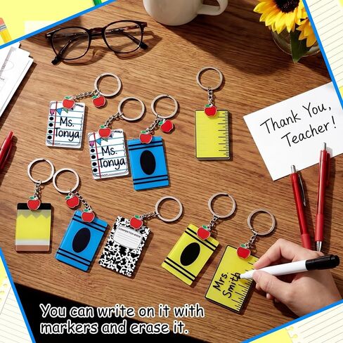 Kenning 30 Pcs Back to School Teacher Appreciation Gifts Bulk Personalized Graduation Notebook Keychains Mini Custom Name Tags for Backpacks End of Year Teacher Thank You Gifts in Kuwait