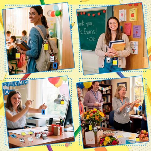 Kenning 30 Pcs Back to School Teacher Appreciation Gifts Bulk Personalized Graduation Notebook Keychains Mini Custom Name Tags for Backpacks End of Year Teacher Thank You Gifts in Kuwait