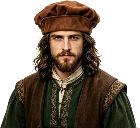 KUOIN Renaissance Hat Men Medieval Faux Suede Beret Ren Faire Costume Accessory for Women in Kuwait