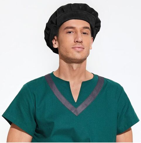 قبعة KUOIN Renaissance للرجال من العصور الوسطى من الجلد السويدي الصناعي Beret Ren Faire زي إكسسوار للنساء in Kuwait