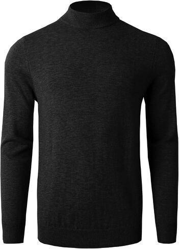 Men's 100% Merino Wool Mock Neck Sweater, Long Sleeve Solid Pullover in Saudi Arabia