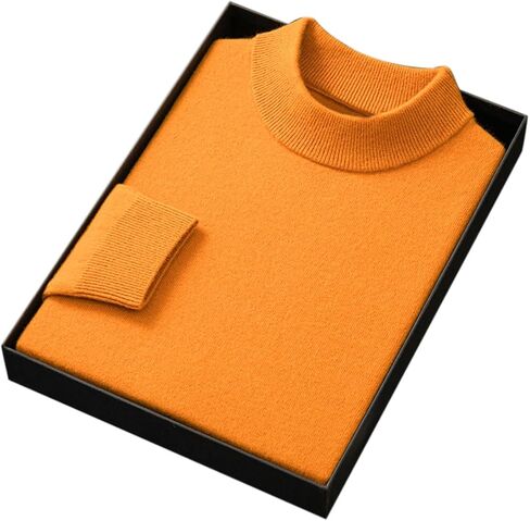 Men's 100% Merino Wool Mock Neck Sweater, Long Sleeve Solid Pullover in Saudi Arabia