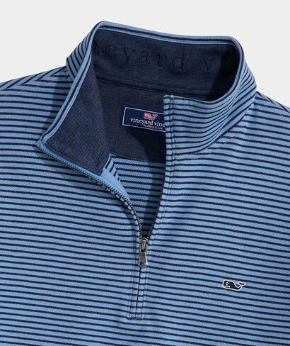 vineyard vines Men's Saltwater Quarter-Zip, Navy Bradley Stripe, XL in Kuwait