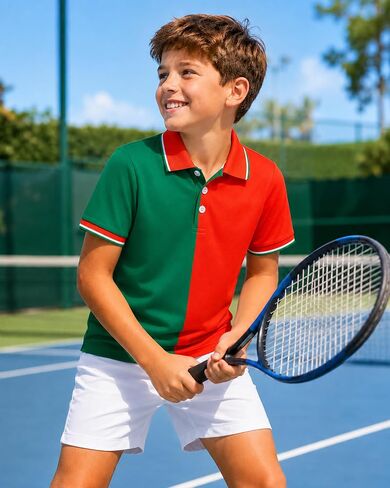 Boys Performance Polo Shirt Short Sleeve UPF 50+ Dry Fit Quick Dry Stretch Golf Shirt Soccer 2026 in Kuwait