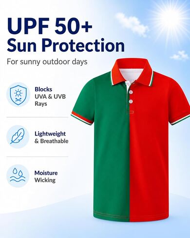 Boys Performance Polo Shirt Short Sleeve UPF 50+ Dry Fit Quick Dry Stretch Golf Shirt Soccer 2026 in Kuwait