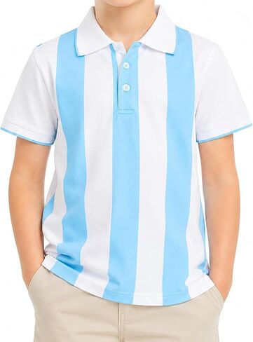 Boys Performance Polo Shirt Short Sleeve UPF 50+ Dry Fit Quick Dry Stretch Golf Shirt Soccer 2026 in Kuwait