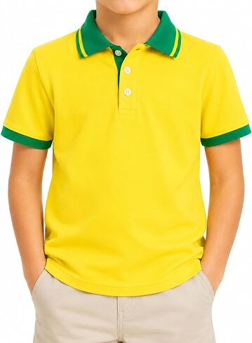 Boys Performance Polo Shirt Short Sleeve UPF 50+ Dry Fit Quick Dry Stretch Golf Shirt Soccer 2026 in Kuwait