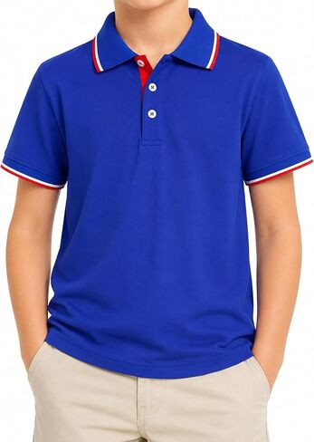 Boys Performance Polo Shirt Short Sleeve UPF 50+ Dry Fit Quick Dry Stretch Golf Shirt Soccer 2026 in Kuwait