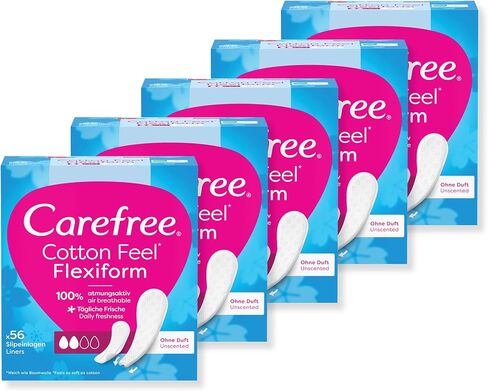 Carefree Cotton Feel Flexiform Panty Liners with Fresh Scent and 100% Breathable for Everyday Freshness and Soft Comfort 56 Count in Kuwait