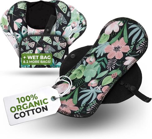 Organic Cotton Reusable Panty Liners for Women & Teens (Small 7-Pack) – 100% Breathable & High-Temp Washable Cloth Panty Liners for Vaginal Discharge only – Gentle on Skin, Stay Fresh & Dry Daily in Saudi Arabia