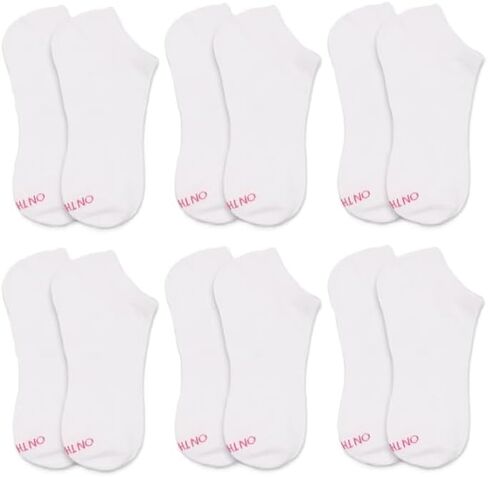 On The Go! Women's Light Weight Low Cut Ankle Length Performance Socks with Arch Support Moisture Wicking Fibers (6 Pair Pack, White) in Saudi Arabia