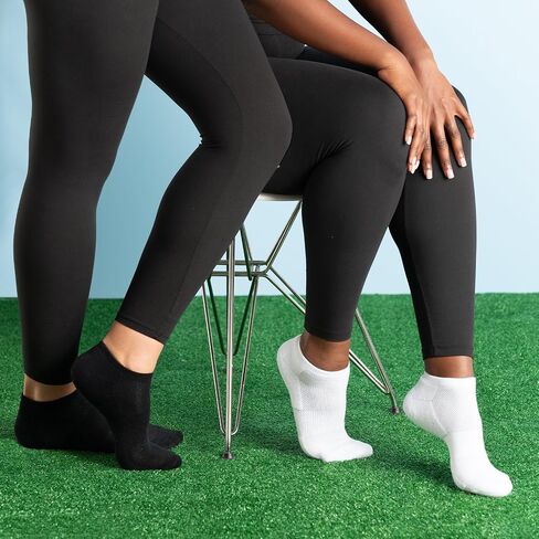 On The Go! Women's Light Weight Low Cut Ankle Length Performance Socks with Arch Support Moisture Wicking Fibers (6 Pair Pack, White) in Saudi Arabia