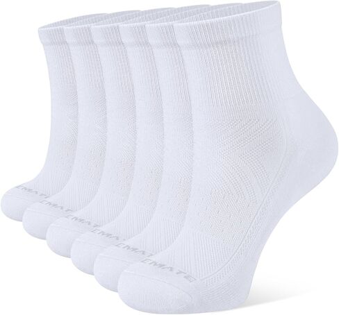 CLOSEMATE 6 Pairs Womens Ankle Athletic Socks Cushioned Cotton Comfort Breathable for Running Sports in Kuwait