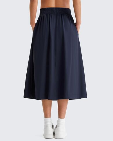 G4Free Women's Midi Skirts 29" High Waisted Quick Dry Water Resistant Lightweight Skirt with Pockets Travel Casual UPF 50+ in Kuwait