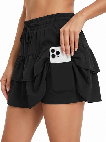 KASBAH Summer Skorts for Woman Ruffle Skirt Flowy Mini Skirts Tennis Skirt with Shorts Underneath Country Concert Outfit in Saudi Arabia