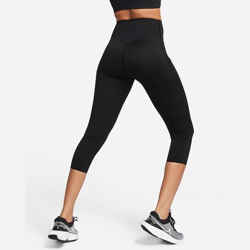 بنطال ضيق للنساء من Nike Go ذو دعم قوي عالي الخصر مع جيوب (أسود/أسود، DQ5881-010) مقاس صغير in Kuwait