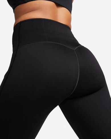 بنطال ضيق للنساء من Nike Go ذو دعم قوي عالي الخصر مع جيوب (أسود/أسود، DQ5881-010) مقاس صغير in Kuwait