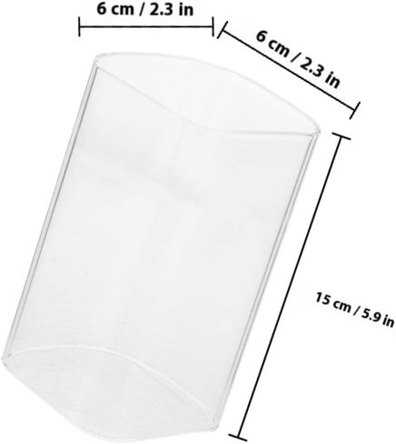 DECHOUS Glass Candle Holder Sleeve, Open-Ended Cylinder, 6x15cm Glass Candle Cover for Home and Wedding Table Decor in Kuwait