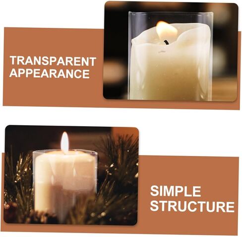 DECHOUS Glass Candle Holder Sleeve, Open-Ended Cylinder, 6x15cm Glass Candle Cover for Home and Wedding Table Decor in Kuwait