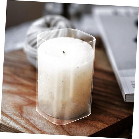 DECHOUS Glass Candle Holder Sleeve, Open-Ended Cylinder, 6x15cm Glass Candle Cover for Home and Wedding Table Decor in Kuwait