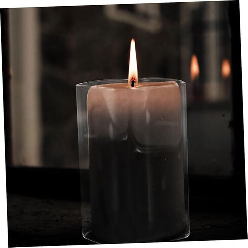 DECHOUS Glass Candle Holder Sleeve, Open-Ended Cylinder, 6x15cm Glass Candle Cover for Home and Wedding Table Decor in Kuwait