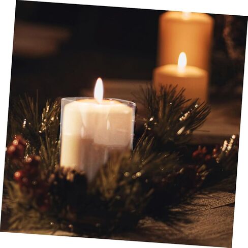 DECHOUS Glass Candle Holder Sleeve, Open-Ended Cylinder, 6x15cm Glass Candle Cover for Home and Wedding Table Decor in Kuwait