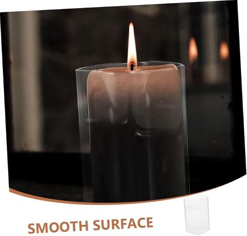 DECHOUS Glass Candle Holder Sleeve, Open-Ended Cylinder, 6x15cm Glass Candle Cover for Home and Wedding Table Decor in Kuwait