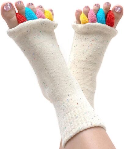 Happy Feet Toe Alignment Separator Socks, Prevent Foot Cramps and hammertoes, Toe Separator Massage Socks in Saudi Arabia