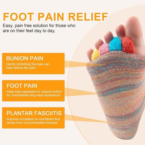 Happy Feet Toe Alignment Separator Socks, Prevent Foot Cramps and hammertoes, Toe Separator Massage Socks in Kuwait